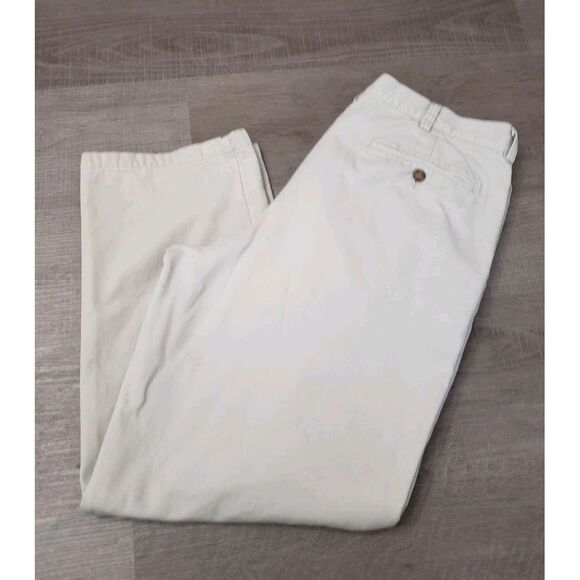 LL BEAN‎ Double L Chinos Natural Fit Plain Front Flannel Lined Khaki Pants 36x30 - Picture 1 of 8